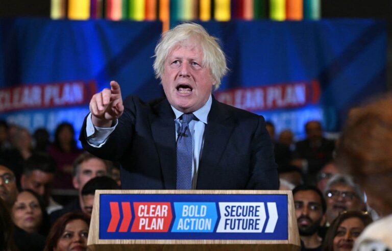 Boris Johnson makes appearance to endorse Rishi Sunak, hours before historic UK election