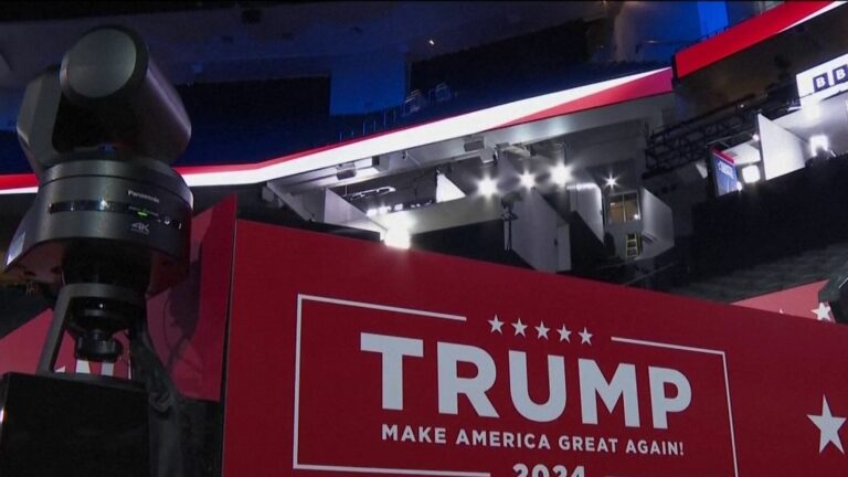 Donald Trump arrives in Milwaukee for the Republican convention