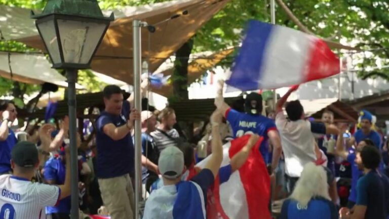 French fans support the Blues in Germany