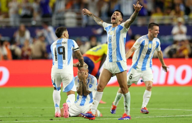 Injured Messi’s Argentina emerge victorious from chaos to beat Colombia in Copa America final