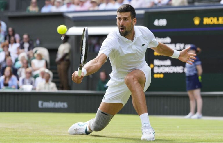 Novak Djokovic struggles to beat Jacob Fearnley 6-3, 6-4, 5-7, 7-5 at Wimbledon