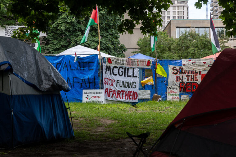 Pro-Palestinian camp at McGill | 66-year-old man arrested