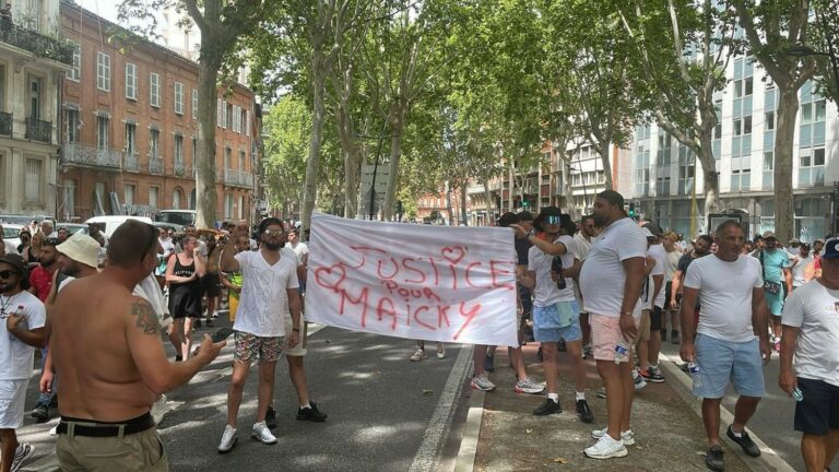 Tensions erupt between protesters and CRS during the silent march for Maïky, killed by a policeman after refusing to comply