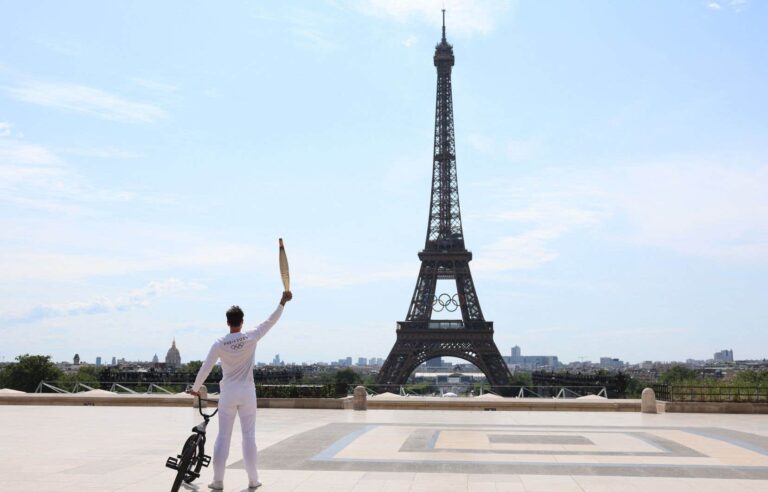 The Olympic flame continues its journey through Paris