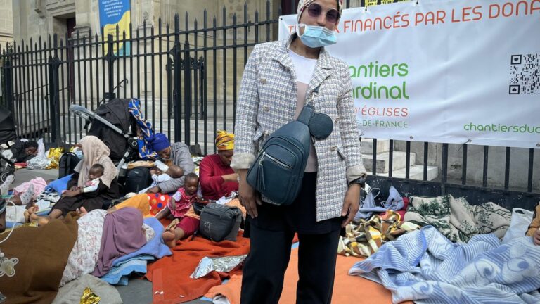 Two days before the 2024 Paris Olympics, dozens of homeless families are camping in front of the town hall of the 18th arrondissement