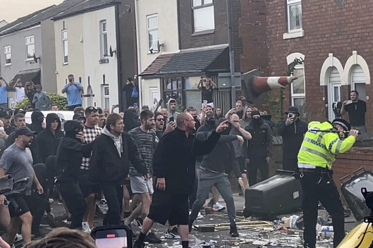 UK knife attack | Violent clashes between police and protesters