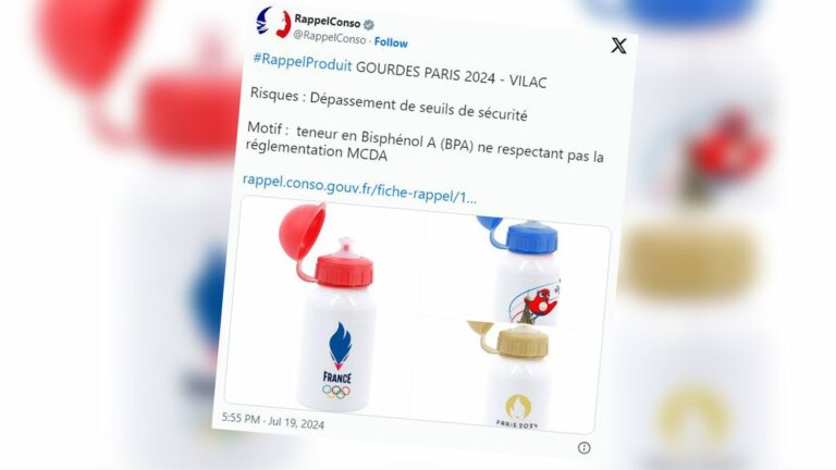 Vilac Paris 2024 water bottles recalled across France due to high Bisphenol A content