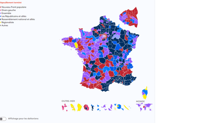 What map of France after the second round?