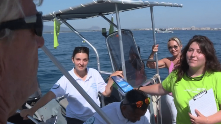 on the Mediterranean coast, eco-friendly actions taught to boaters to protect the sea