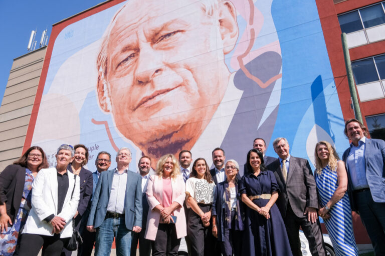 A mural inaugurated in Montreal in tribute to René Lévesque