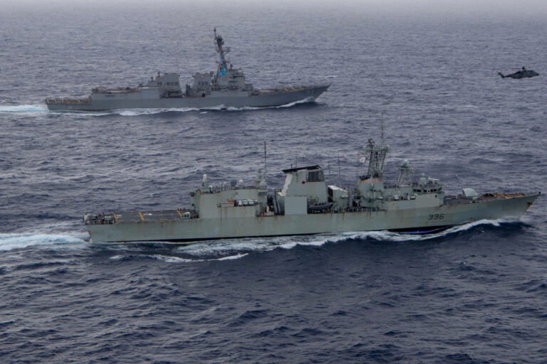 Canadian warship in Taiwan Strait, Taipei says