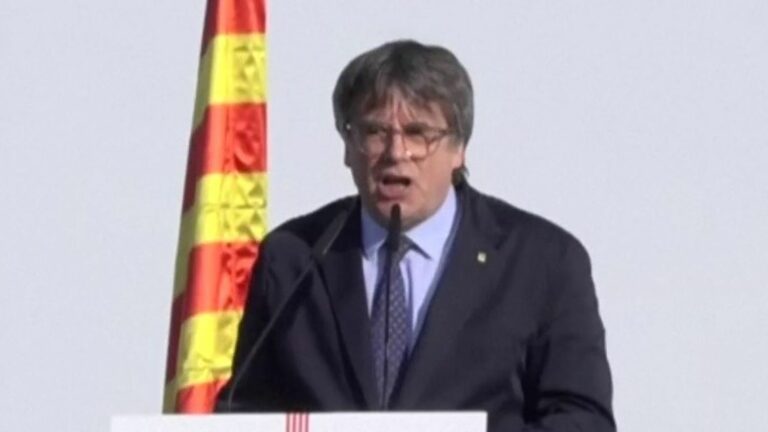 Carles Puigdemont makes a brief reappearance