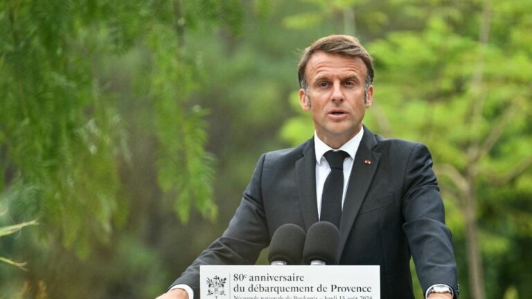 Emmanuel Macron salutes the “bravery” of the fighters of the “army of the nation”, during the commemorations of the 80th anniversary