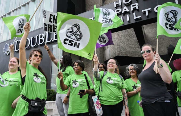 Employees at another downtown Montreal hotel walked out on Saturday