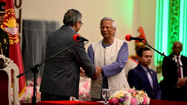 In Bangladesh, Muhammad Yunus was sworn in as head of the caretaker government