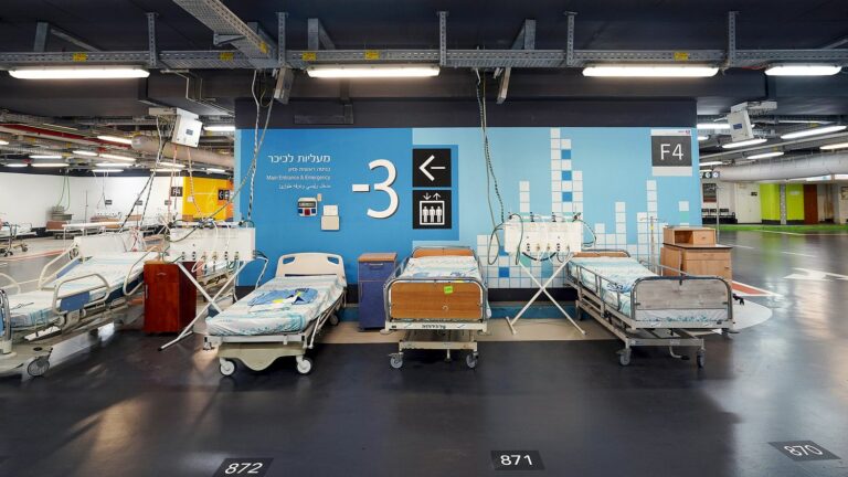 In Haifa, an Israeli city within range of Hezbollah rockets, a hospital has been set up in an underground car park