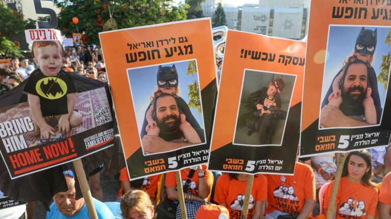 In Israel, thousands gather for the 5th birthday of Ariel Bibas, still a hostage in Gaza