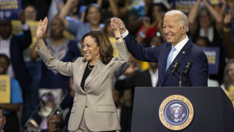 Kamala Harris and Joe Biden campaigned together for the first time in Maryland, just months before the US presidential election.