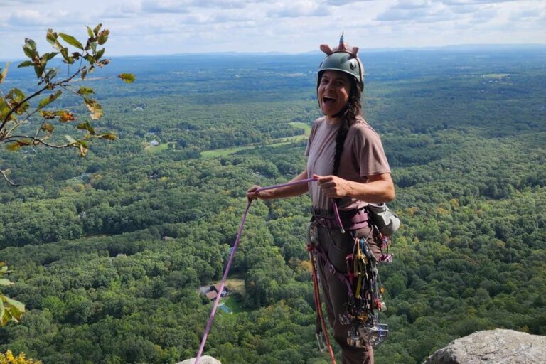 Man, woman and climbing