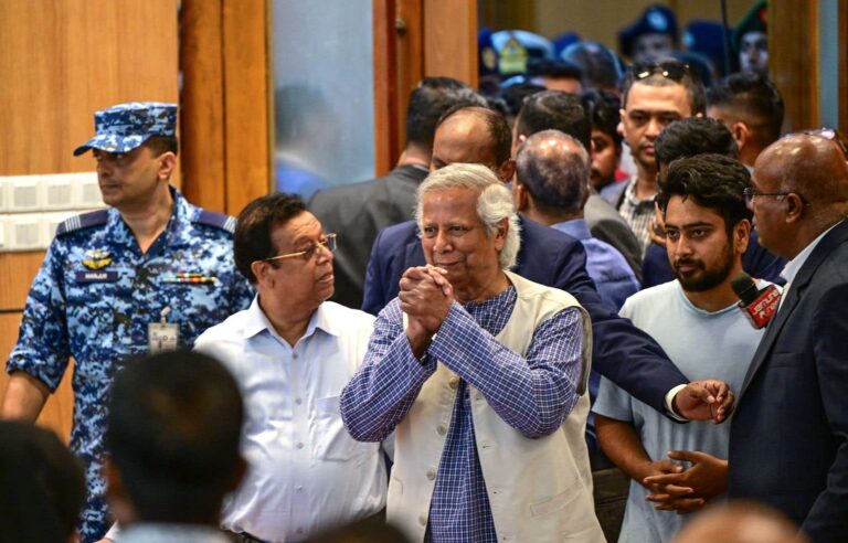 Nobel Peace Prize winner Muhammad Yunus was sworn in as interim head of Bangladesh on Thursday.