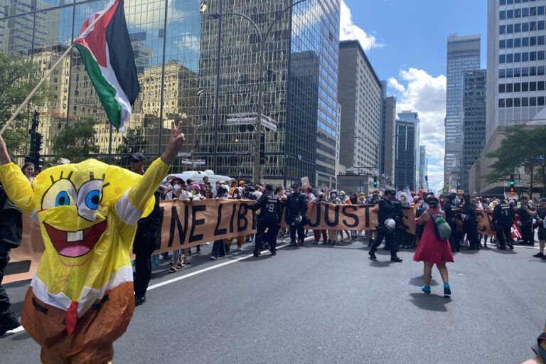 Pride parade interrupted by pro-Palestinian protesters