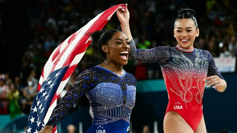 Simone Biles wins sixth career gold medal in gymnastics all-around, imperial on floor and vault