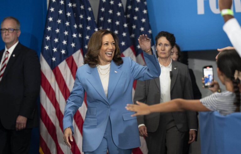 Trump on stage to counter Kamala Harris, who is doing well in the polls