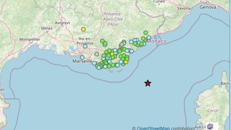 4.3 magnitude earthquake felt on the French Riviera