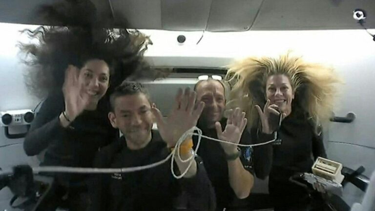 After the first private spacewalk in history, the four amateur astronauts returned to Earth