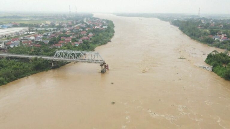 Bridge collapses after typhoon