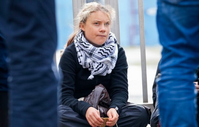 Greta Thunberg briefly arrested in Denmark during action to raise awareness about Gaza situation