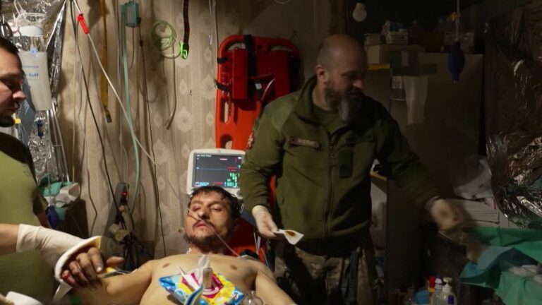 In the makeshift hospitals on the front line, gaping wounds and life-threatening emergencies follow one another