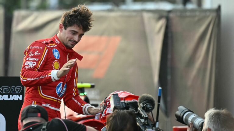 Monaco’s Charles Leclerc takes pole position at Azerbaijan Grand Prix, French far behind