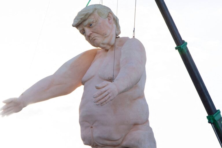 Naked Trump statue appears in Nevada desert