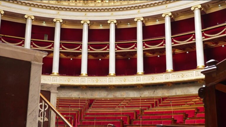 The benches of the National Assembly are empty