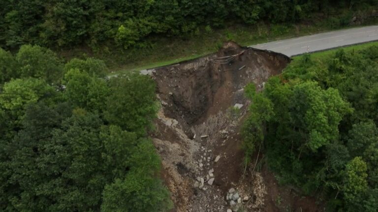 The impressive damage to the Aspe Valley seen from the sky