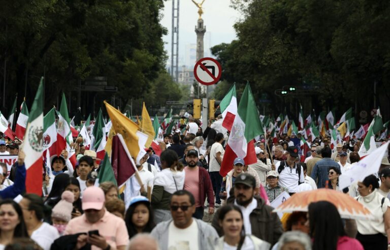 Thousands protest in Mexico against President López Obrador’s judicial reform