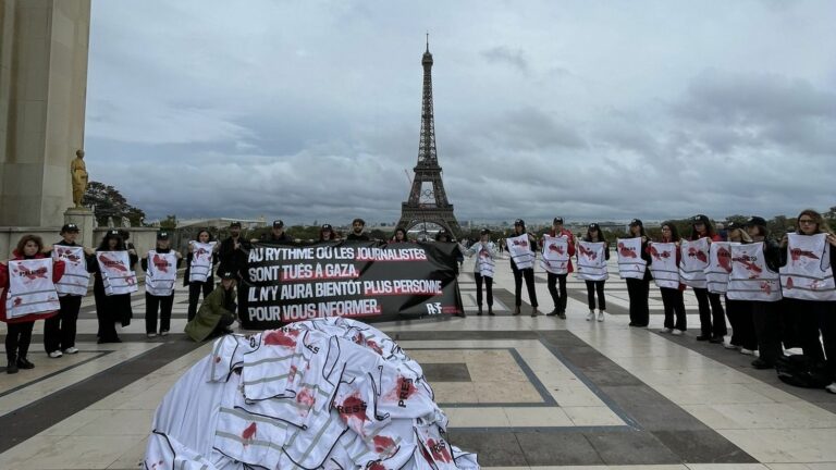 “We are angry”, a rally of Reporters Without Borders in Paris to support journalists in Gaza