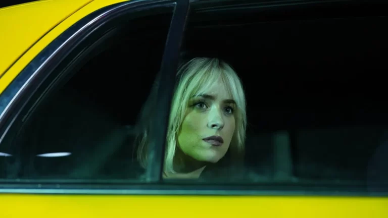 in a taxi with Sean Penn and Dakota Johnson in an intimate film