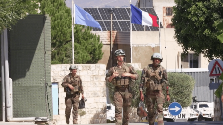 in southern Lebanon, French UNIFIL soldiers on the front line