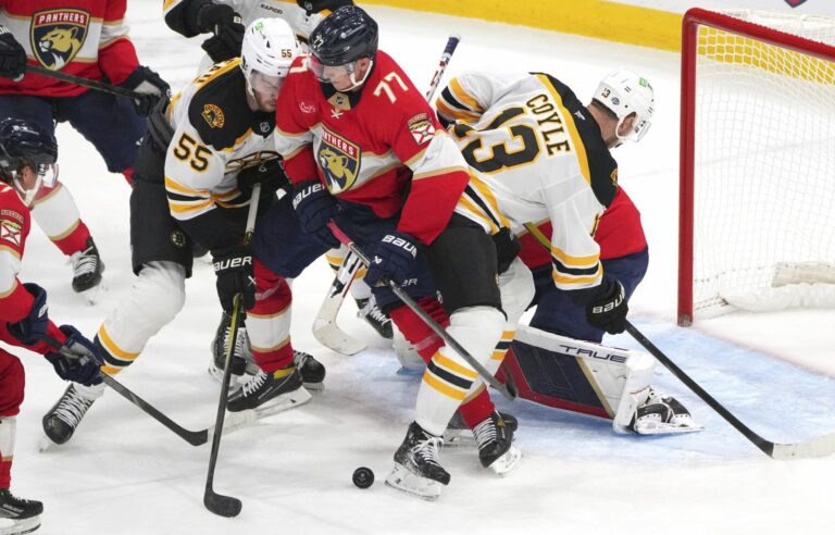 The Florida Panthers open the season with a 6-4 win over the Boston Bruins