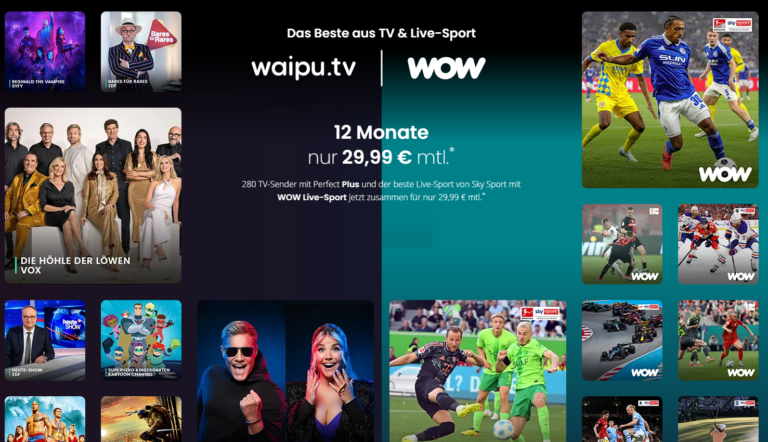 Exclusive Offer: waipu.tv Bundle with WOW Live Sports at a Reduced Rate