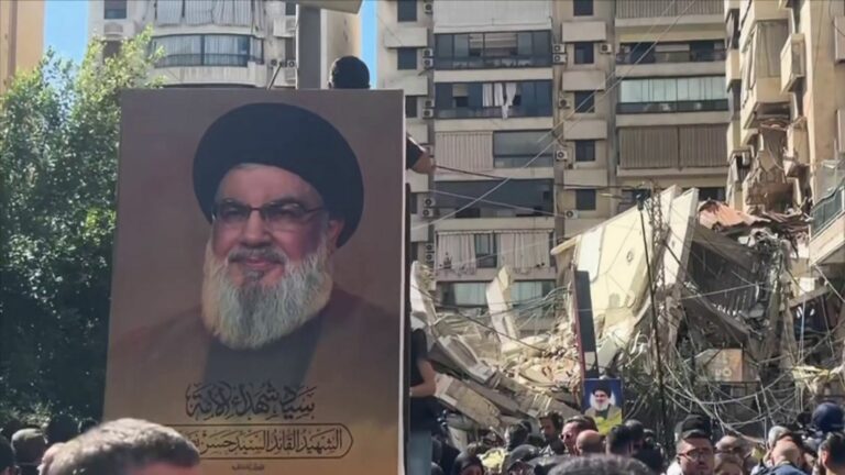 in the heart of the Hezbollah district of Beirut, the militia tries to keep face