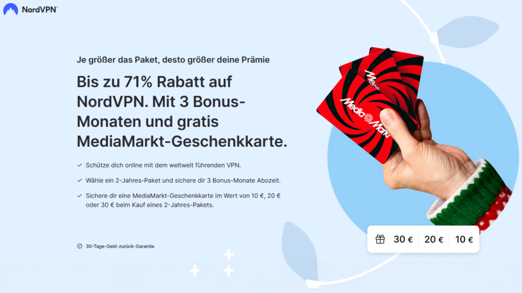 NordVPN Offers Holiday Promotion Featuring a €30 MediaMarkt Voucher