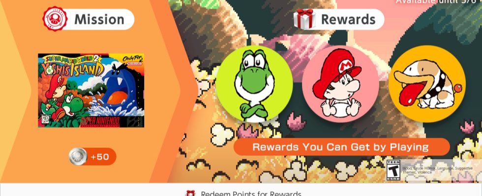 Icônes de Yoshi's Island ajoutées au Nintendo Switch Online