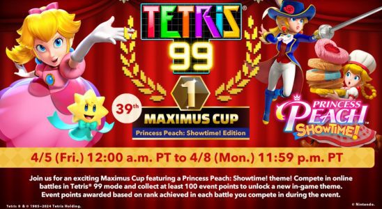 Tetris 99 39e Maximus Cup avec Princess Peach : thème Showtime