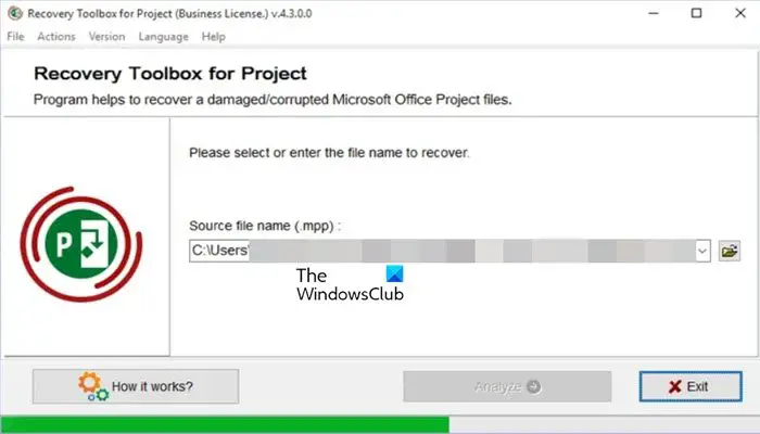 Microsoft Project ne peut pas ouvrir le fichier ;  Réparer les fichiers de projet corrompus
