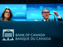 Le gouverneur de la Banque du Canada, Tiff Macklem, et la sous-gouverneure principale, Carolyn Rogers, répondent aux questions lors d'une conférence de presse à Ottawa après la plus récente décision sur les taux d'intérêt, le 6 mars 2024.