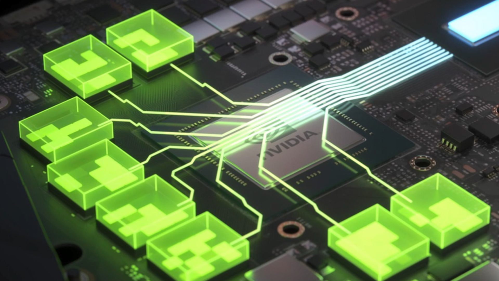 Rendu du GPU Nvidia avec des lignes de données vertes