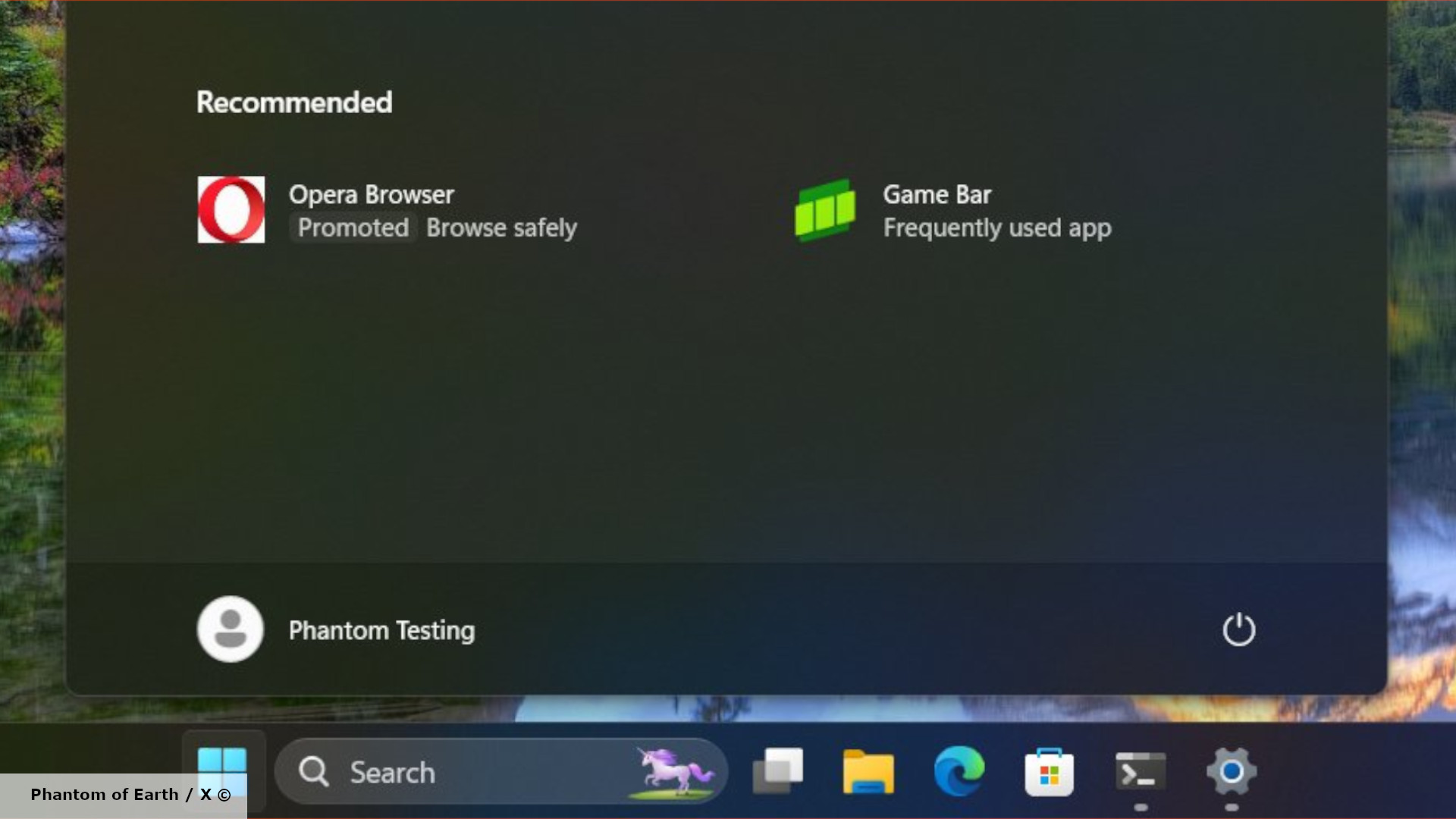 Une capture d'écran d'un menu Démarrer de Windows 11, à partir d'une version Insider, avec des publicités accrues